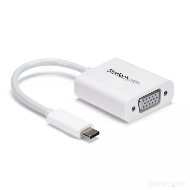 StarTech.com Adattatore USB-C a VGA - bianco, 3.2 Gen 1 (3.1 Gen 1), USB Type-C, uscita VGA (D-Sub), 1920 x 1200 pixel