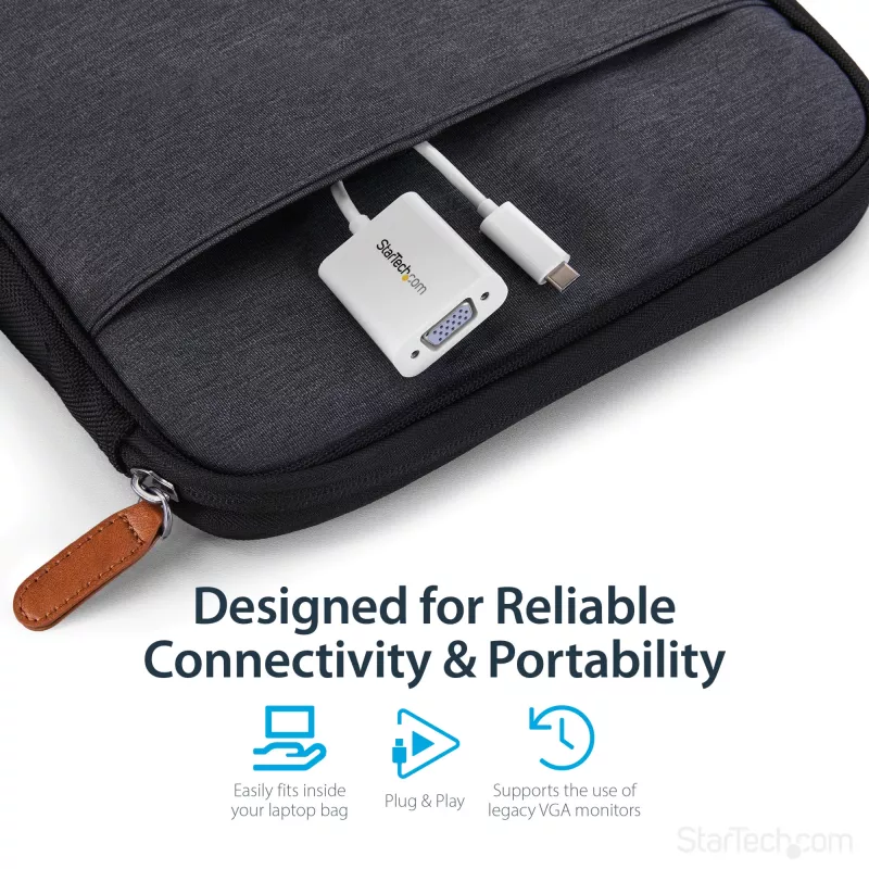 StarTech.com Adattatore USB-C a VGA - bianco, 3.2 Gen 1 (3.1 Gen 1), USB Type-C, uscita VGA (D-Sub), 1920 x 1200 pixel