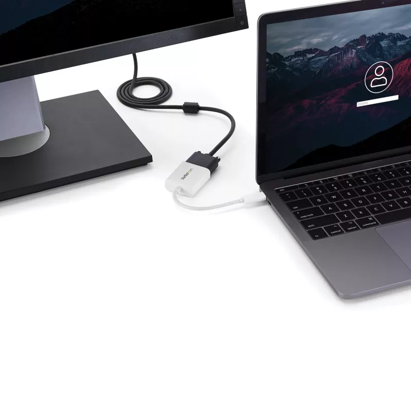 StarTech.com Adattatore USB-C a VGA - bianco, 3.2 Gen 1 (3.1 Gen 1), USB Type-C, uscita VGA (D-Sub), 1920 x 1200 pixel