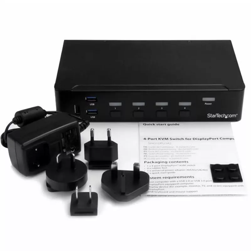 StarTech.com Switch KVM DisplayPort a 4 porte - USB 3.0 - 4K 30Hz
