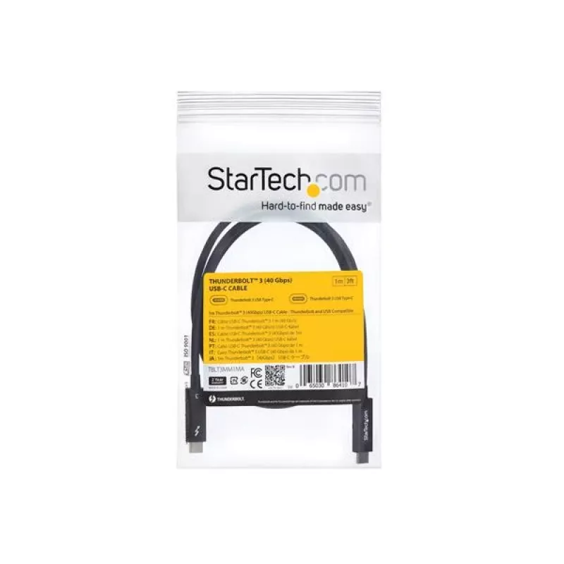 StarTech.com Cavo Thunderbolt 3 da 3 ft. (1 m) con Power Delivery 100 W – 40 Gbit/s