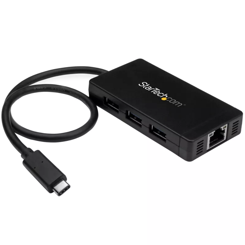StarTech.com Hub USB 3.0 a 3 porte più Gigabit Ethernet - USB-C - incl. alimentatore