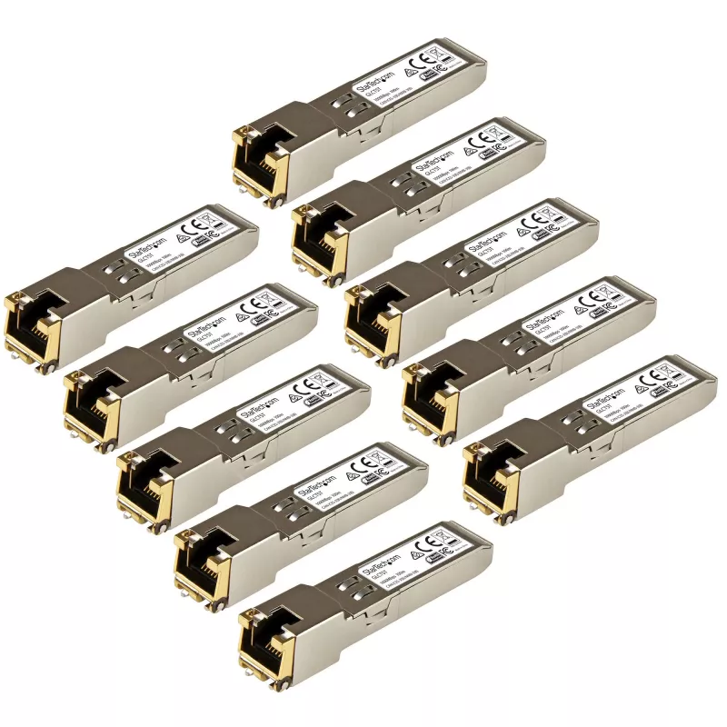 StarTech.com Modulo ricetrasmettitore SFP compatibile Cisco GLC-T – 1000BASE-T – Confezione da 10