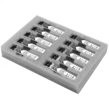 StarTech.com Modulo ricetrasmettitore SFP compatibile Cisco GLC-SX-MM – 1000BASE-SX – Confezione da 10~Confezione da 10 Modulo SFP compatibile Cisco GLC-SX-MM (Confezione da 10) – 1000BASE-SX – ricetrasmettitore ottico 1GbE fibra multimodale MMF – 1GE Gigabit Ethernet SFP – LC 550 m – 850 nm – DDM Cisco IE3200, IE3300, ME1200