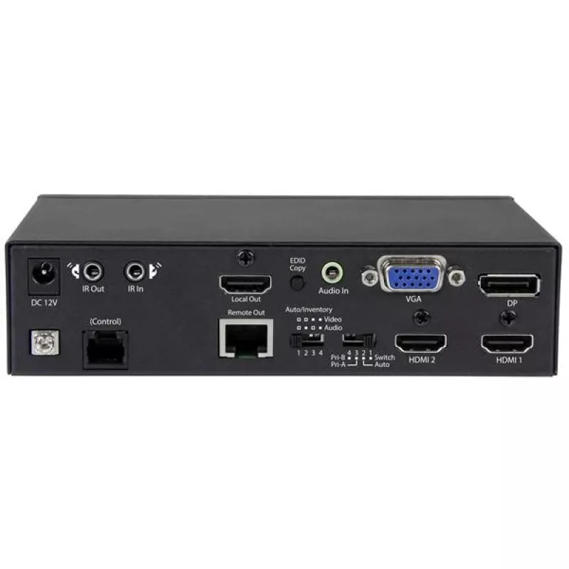 StarTech.com Extender HDBaseT multi-ingresso con switch integrato – DisplayPort, VGA e HDMI su CAT5e o CAT6 – fino a 4K