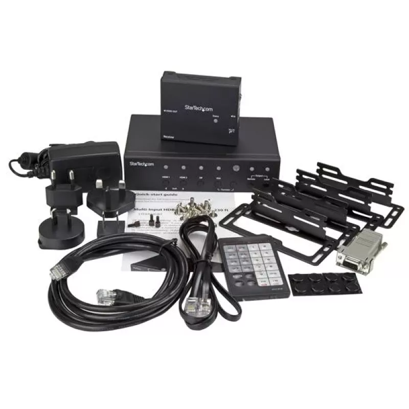 StarTech.com Extender HDBaseT multi-ingresso con switch integrato – DisplayPort, VGA e HDMI su CAT5e o CAT6 – fino a 4K