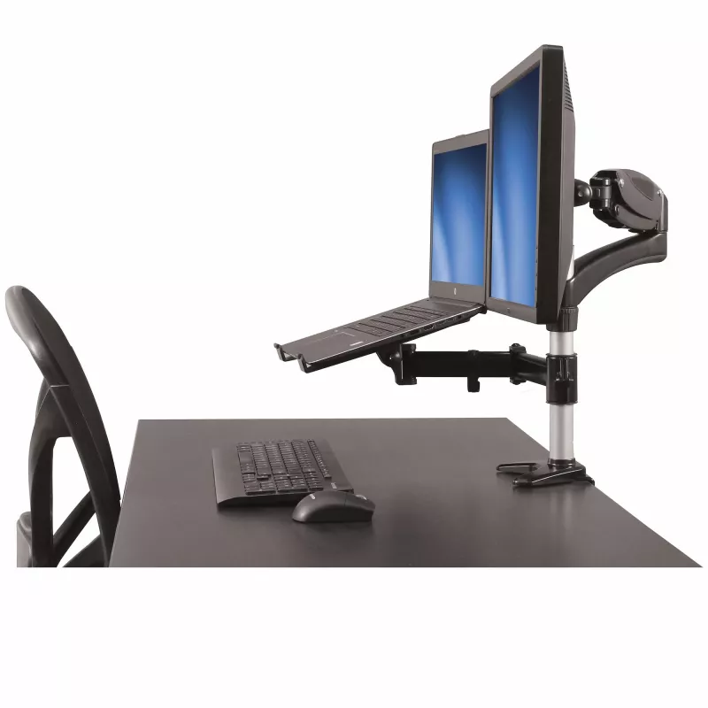 StarTech.com Braccio monitor da scrivania con supporto per laptop – completamente orientabile – articolato
