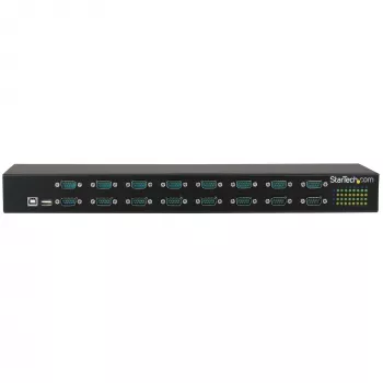 StarTech.com Hub adattatore USB-seriale a 16 porte, USB 2.0 Type-B, seriale, 480 Mbit/s, nero, acciaio, 36 W