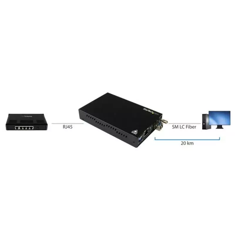 StarTech.com Convertitore di media Gigabit Ethernet rame-fibra ottica - SM LC - 20 km
