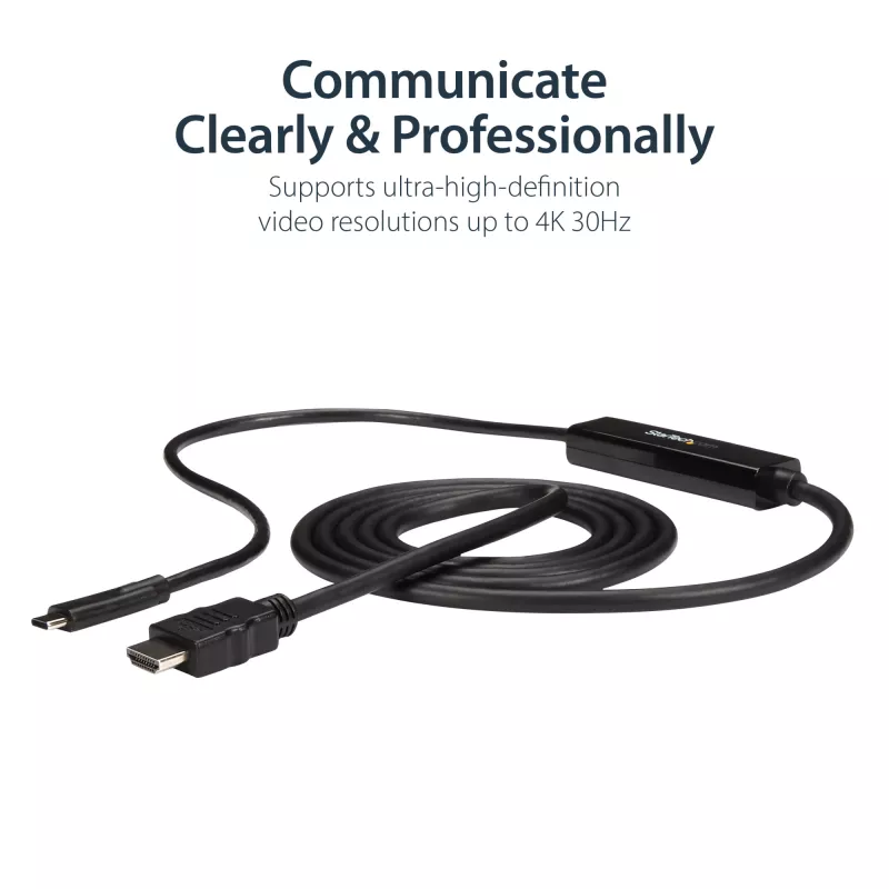 StarTech.com Cavo USB-C a HDMI da 0,91 m (3 ft) – 4K 30 Hz convertitore video USB Type-C a HDMI – cavo adattatore monitor USB-C DP Alt Mode a HDMI – compatibile Thunderbolt