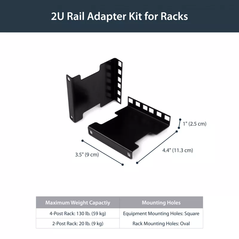 StarTech.com kit adattatore di estensione profondità per rack server 2U con regolazione da 4 pollici