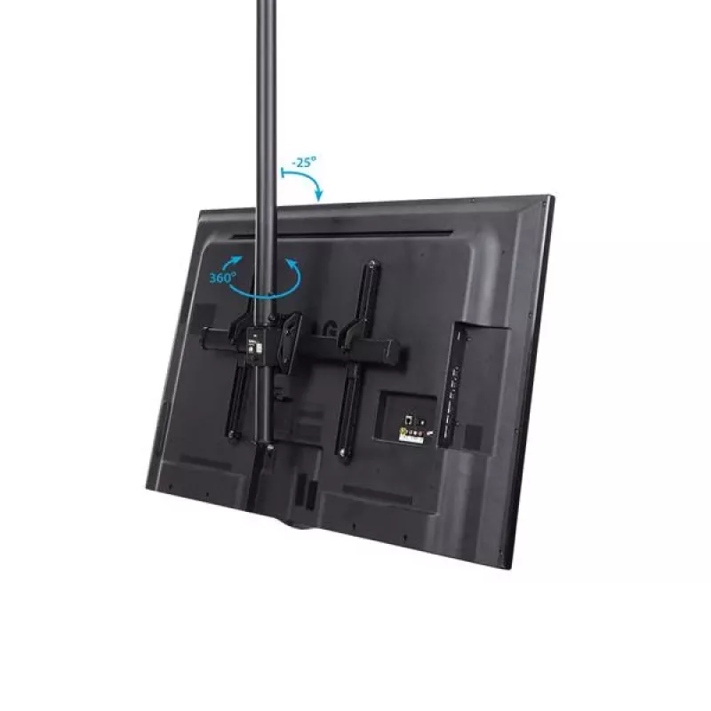 StarTech.com supporto da soffitto per TV – supporto universale a sospensione per singolo schermo completamente orientabile con asta telescopica regolabile – inclinazione / rotazione – supporto VESA per display da 32