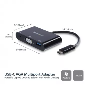 StarTech.com adattatore multiporta USB-C VGA – porta USB 3.0 – 60W PD
