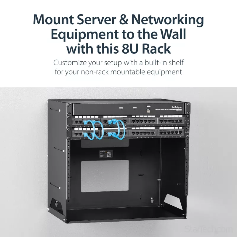 StarTech.com rack server a parete con ripiano integrato – acciaio massiccio – 8U