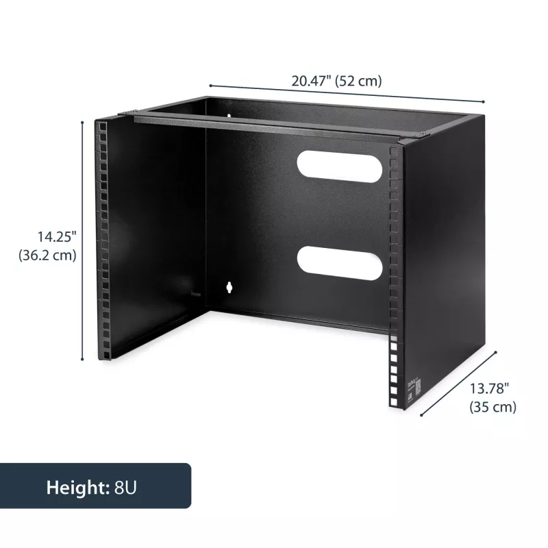 StarTech.com Rack di rete a parete 8U - Profondità 36 cm (Low Profile) - Supporto per patch panel da 48 cm (19