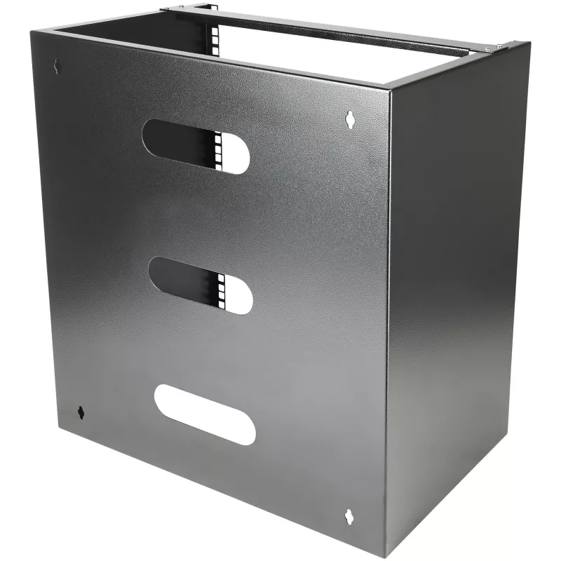 StarTech.com rack di rete a parete 12U – profondità 14 pollici (profilo piatto) – supporto patch panel 19 pollici per server e dispositivi IT a profilo piatto, switch di rete – portata 125 lbs/57 kg, nero