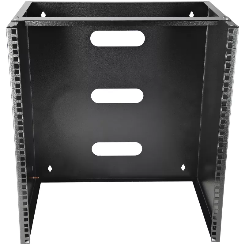 StarTech.com rack di rete a parete 12U – profondità 14 pollici (profilo piatto) – supporto patch panel 19 pollici per server e dispositivi IT a profilo piatto, switch di rete – portata 125 lbs/57 kg, nero