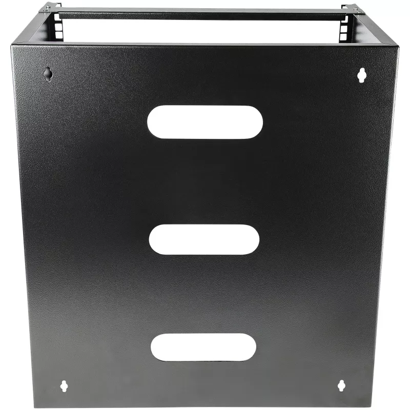 StarTech.com rack di rete a parete 12U – profondità 14 pollici (profilo piatto) – supporto patch panel 19 pollici per server e dispositivi IT a profilo piatto, switch di rete – portata 125 lbs/57 kg, nero
