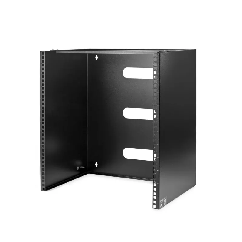 StarTech.com rack di rete a parete 12U – profondità 14 pollici (profilo piatto) – supporto patch panel 19 pollici per server e dispositivi IT a profilo piatto, switch di rete – portata 125 lbs/57 kg, nero