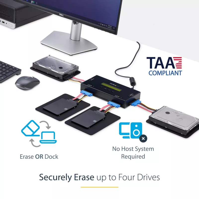 StarTech.com Cancellatore di dati per SSD/HDD a 4 vani - SATA da 2,5