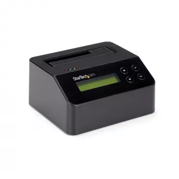 StarTech.com cancellatore di dischi a singolo slot, sanitizzatore HDD/SSD standalone, 4Kn, USB 3.0 su SATA III (6 Gbit/s), 9 modalità di cancellazione, display LCD, dock sanitizzatore di dischi a cancellazione sicura, porta stampante DB-9, conforme TAA