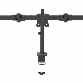 StarTech.com supporto da tavolo per tre monitor – supporto VESA ergonomico per 3 monitor fino a 27″ – montaggio su palo articolato e regolabile in altezza – funzione inclina/ruota/gira per schermo LCD/LED – morsetto da tavolo/passacavo da tavolo