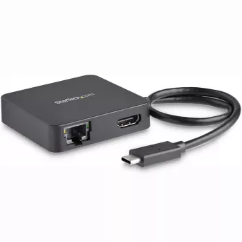 StarTech.com Adattatore multiporta USB-C – Mini dock USB-C portatile con video 4K-HDMI – Ethernet Gigabit, hub USB 3.0 (1x USB-A, 1x USB-C) – Adattatore multiporta USB Type-C – Compatibile Thunderbolt 3