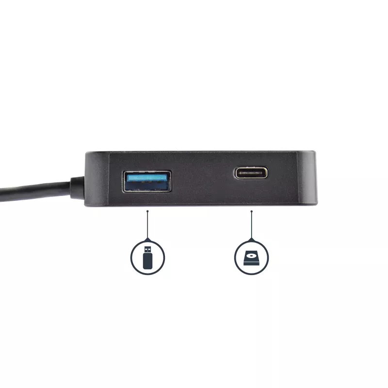 StarTech.com Adattatore multiporta USB-C – Mini dock USB-C portatile con video 4K-HDMI – Ethernet Gigabit, hub USB 3.0 (1x USB-A, 1x USB-C) – Adattatore multiporta USB Type-C – Compatibile Thunderbolt 3