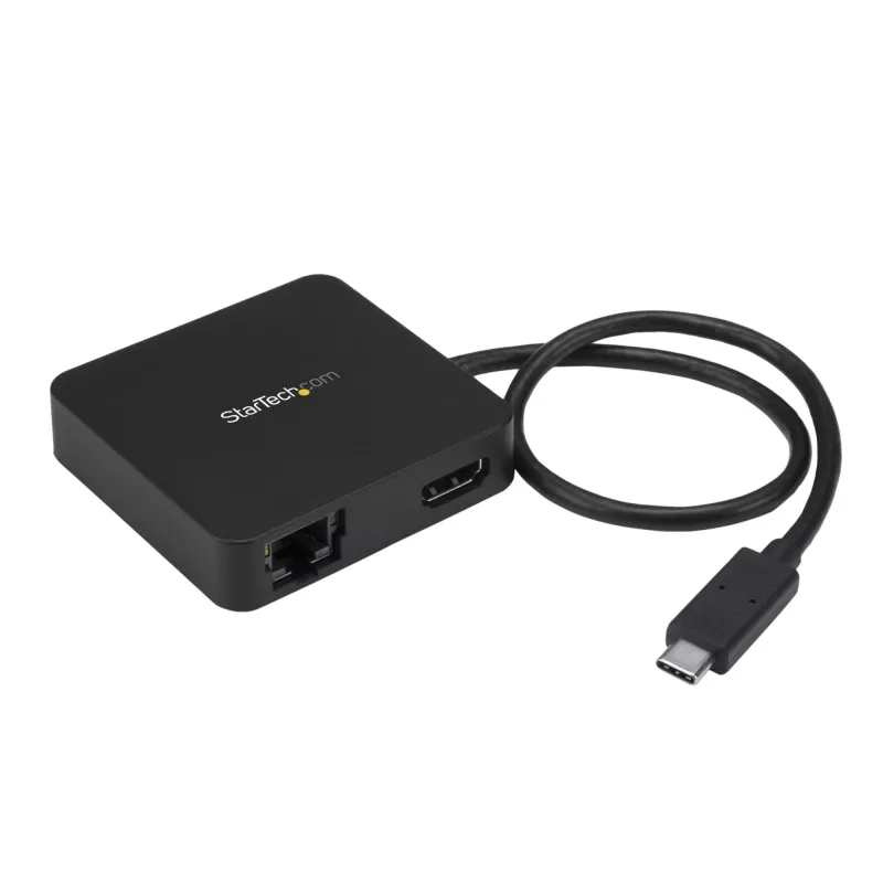 StarTech.com Adattatore multiporta USB-C – Mini dock USB-C portatile con video 4K-HDMI – Ethernet Gigabit, hub USB 3.0 (1x USB-A, 1x USB-C) – Adattatore multiporta USB Type-C – Compatibile Thunderbolt 3