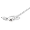 StarTech.com Cavo di ricarica multiplo USB da 1 m – USB a Micro-USB o USB-C o Lightning per iPhone/iPad/iPod/Android – certificato Apple MFi – caricabatterie USB 3-in-1 – intrecciato
