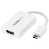 StarTech.com Adattatore USB-C a HDMI 2.0 con Power Delivery – convertitore video USB Type-C a HDMI 4K 60Hz – porta di ricarica passante PD 60W – compatibile Thunderbolt 3 – bianco