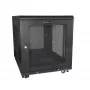StarTech.com Armadio server 4 montanti 12U, armadio dati 19 pollici richiudibile per apparecchiature computer/AV/IT, armadio rete ufficio/casa con ruote e guide di montaggio regolabili
