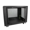 StarTech.com Armadio server 4 montanti 12U, armadio dati 19 pollici richiudibile per apparecchiature computer/AV/IT, armadio rete ufficio/casa con ruote e guide di montaggio regolabili