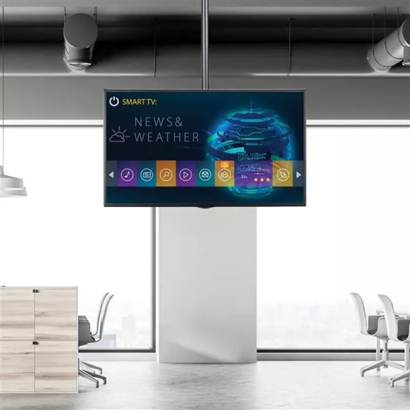 StarTech.com Supporto TV a soffitto – supporto sospeso universale completamente orientabile per un display con asta telescopica corta regolabile – inclinazione/rotazione – attacco VESA per display 32–75 pollici