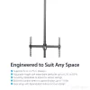 StarTech.com Supporto TV a soffitto – supporto sospeso universale completamente orientabile per un display con asta telescopica lunga regolabile – inclinazione / rotazione – attacco VESA per display 32-75 pollici