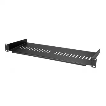 StarTech.com Ripiano rack server 1U – vassoio a sbalzo ventilato universale per rack e armadio di rete 19 pollici – robusta costruzione in acciaio – portata 44 lb/20 kg – ripiano profondo 7 pollici, nero