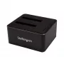 StarTech.com Docking station per dischi fissi USB 3.0 a SATA dual-bay, dock dischi fissi USB, docking station esterna SSD/HDD SATA I/II/III 2,5/3,5 pollici, vani dischi hot-swap, caricamento dall'alto