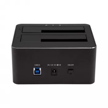 StarTech.com Docking station per dischi fissi USB 3.0 a SATA dual-bay, dock dischi fissi USB, docking station esterna SSD/HDD SATA I/II/III 2,5/3,5 pollici, vani dischi hot-swap, caricamento dall'alto