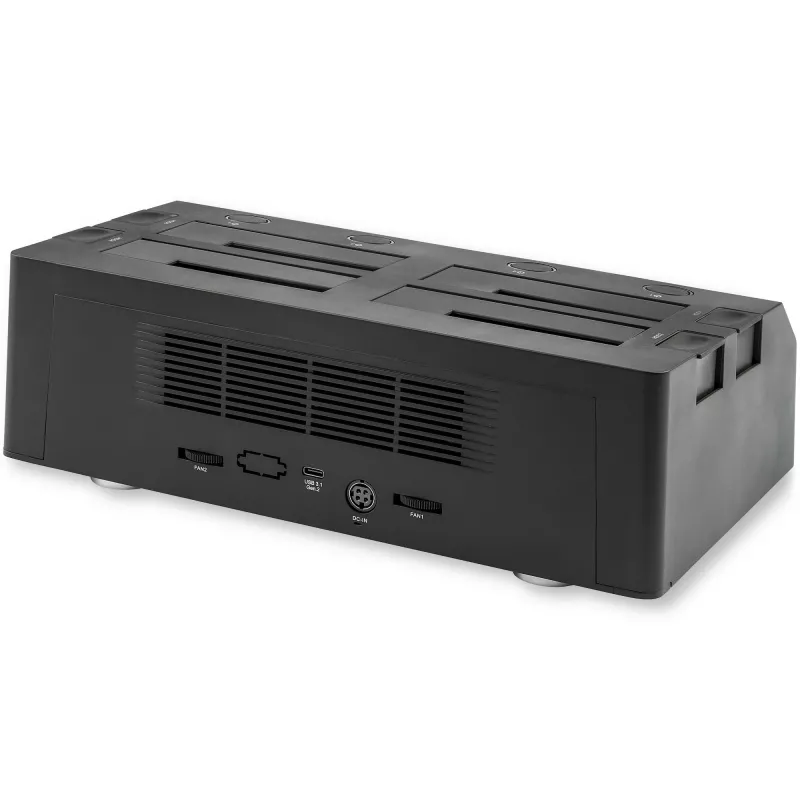 StarTech.com Docking station per dischi fissi USB a SATA 4-bay, USB 10Gbps, dock esterno SSD / HDD 2,5 pollici e 3,5 pollici, SATA III, vano dischi hot-swap, caricamento dall'alto
