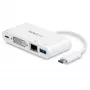 StarTech.com Adattatore multiporta USB-C – adattatore video USB-C a DVI-D (digitale) con ricarica passante Power Delivery 60 W, GbE, USB-A – mini docking station portatile per laptop USB Type-C/Thunderbolt 3