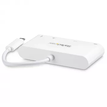 StarTech.com Adattatore multiporta USB-C – adattatore video USB-C a DVI-D (digitale) con ricarica passante Power Delivery 60 W, GbE, USB-A – mini docking station portatile per laptop USB Type-C/Thunderbolt 3