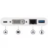 StarTech.com Adattatore multiporta USB-C – adattatore video USB-C a DVI-D (digitale) con ricarica passante Power Delivery 60 W, GbE, USB-A – mini docking station portatile per laptop USB Type-C/Thunderbolt 3