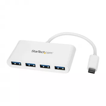 StarTech.com Hub USB-C 4 porte con 4 porte USB-A (USB 3.0 SuperSpeed 5 Gbit/s) – alimentazione bus USB – hub adattatore USB-C a USB-A portatile/per laptop – hub Type-C USB 3.1 Gen 1/USB 3.2 Gen 1 – bianco
