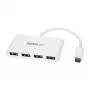 StarTech.com Hub USB-C 4 porte con 4 porte USB-A (USB 3.0 SuperSpeed 5 Gbit/s) – alimentazione bus USB – hub adattatore USB-C a USB-A portatile/per laptop – hub Type-C USB 3.1 Gen 1/USB 3.2 Gen 1 – bianco