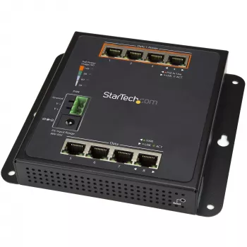 StarTech.com Switch PoE Gigabit industriale 8 porte – 4 x PoE+ 30W – Power Over Ethernet – switch gestito GbE Layer/L2 rugged – switch di rete Gigabit robusto ad alte prestazioni IP-30/-40 °C a +75 °C – TAA