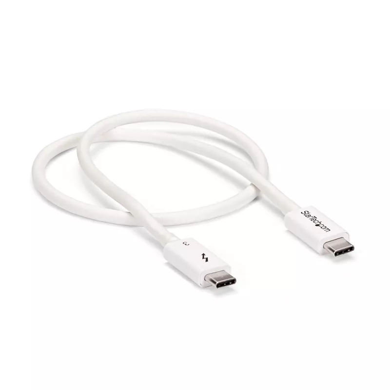 StarTech.com Cavo Thunderbolt 3 – 40 Gbit/s – 0,5 m – bianco – compatibile Thunderbolt, USB e DisplayPort