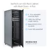 StarTech.com Armadio server 4 montanti 42U, armadio dati 19 pollici per montaggio apparecchiature computer / AV / IT, case armadio server con ruote, storage di rete industriale completo