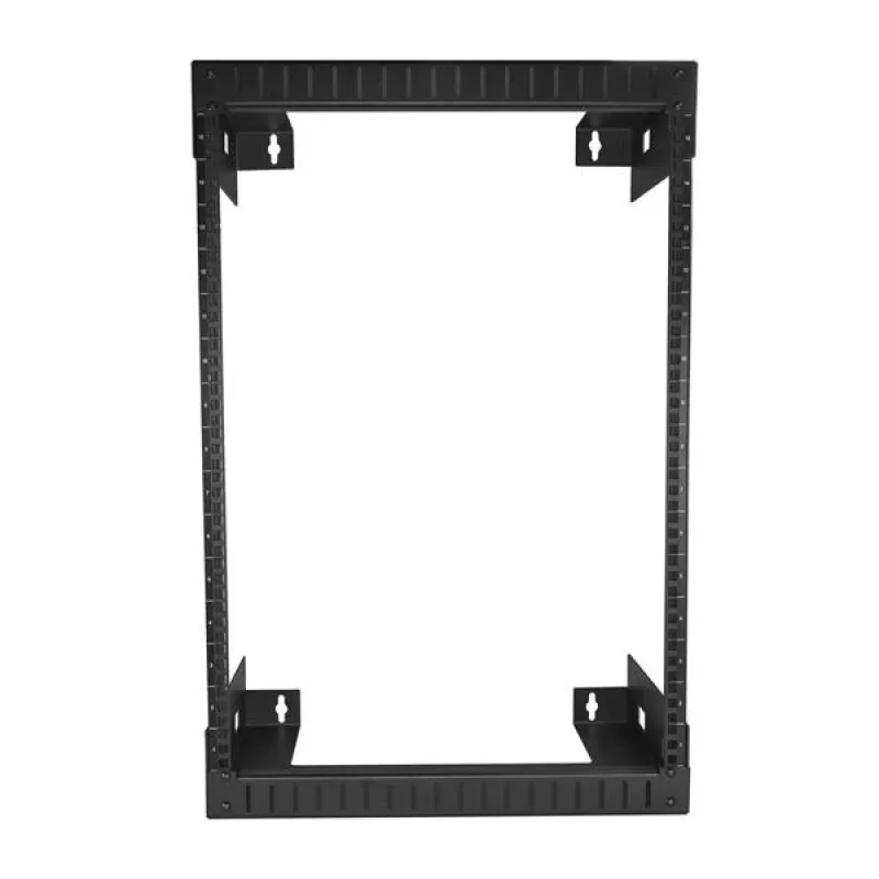 StarTech.com Rack di rete a parete 15U 19 pollici – Profondità 12 pollici, rack open frame a 2 montanti per sala server per dispositivi dati/AV/IT/computer/pannello patch con gabbie e viti, portata 90 kg, nero