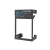 StarTech.com Rack di rete a parete 15U 19 pollici – Profondità 12 pollici, rack open frame a 2 montanti per sala server per dispositivi dati/AV/IT/computer/pannello patch con gabbie e viti, portata 90 kg, nero
