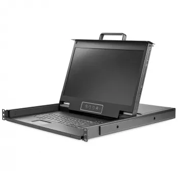 StarTech.com Console KVM rackmount HD 1080p - KVM VGA single port con monitor LCD da 17 pollici per rack server - Cassetto KVM LCD 1U completo con cavi e hardware - Supporto USB - 50.000 MTBF